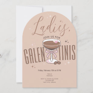 Invitación Galentini Martini Mocha Mousse Galentine Day Party