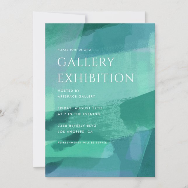 Invitación Galería de Arte Exposición Verde (Anverso)