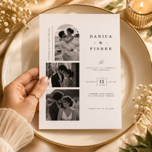 Invitación Galería de Fotos con Arco Romántico Boda