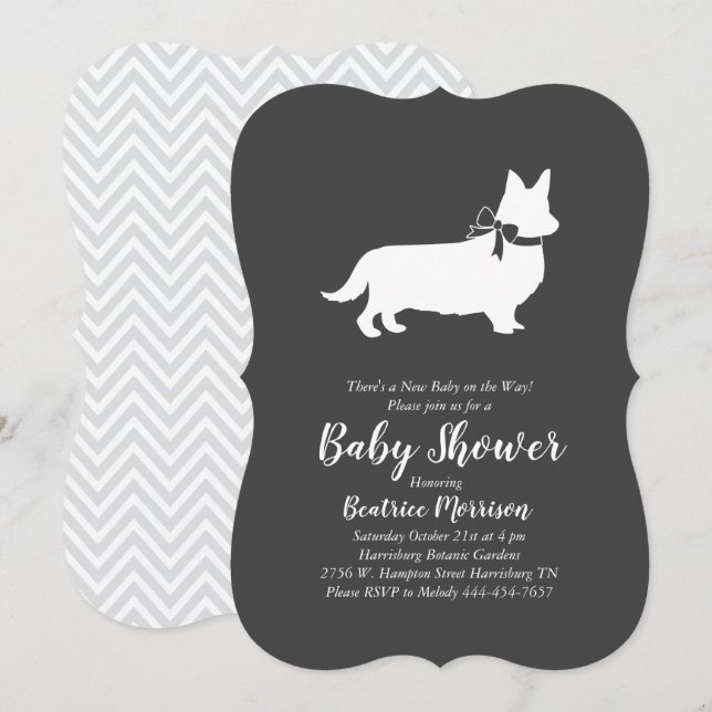 Invitación Gales Corgi Perro Baby Shower Sexo neutral (Anverso / Reverso)