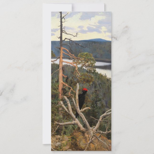 Invitación Gallen-Kallela - Grandioso pájaro carpintero negro (Anverso)