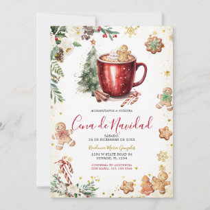 Invitación Galleta Cocoa Navidad Española Cena De Navidad