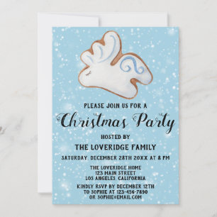 Invitación Galleta de Reno Blanco Fiesta de Navidad Holiday