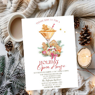 Invitación Galletas Cóctel de Jengibre Casa Abierta de Fiesta