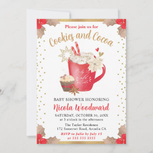 Invitación Galletas de acuarela de invierno y shower de bebé
