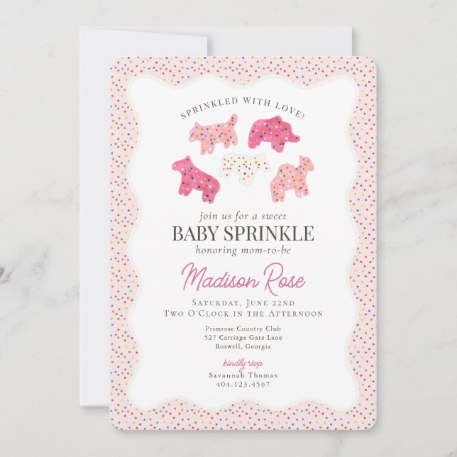 Invitación Galletas de animales escarchadas Sweet Baby Sprink (Anverso)
