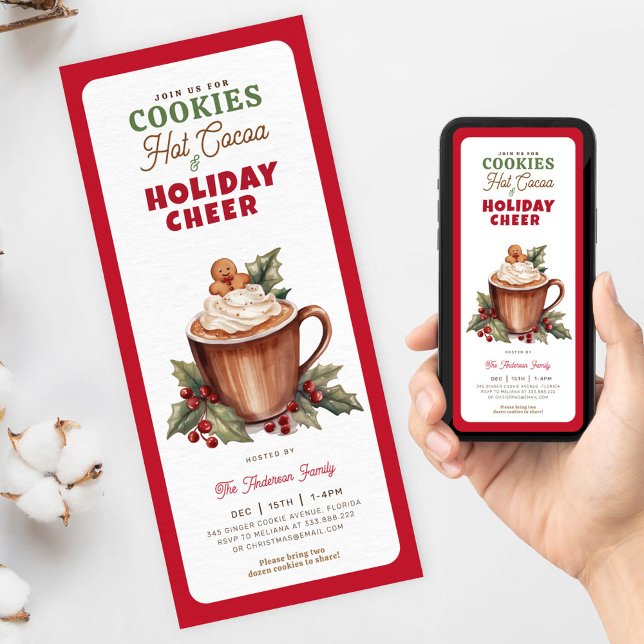 Invitación galletas de cacao caliente y navidades navideños a (Subido por el creador)
