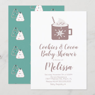 Invitación Galletas de Chocolate Caliente Taza Invierno Baby 
