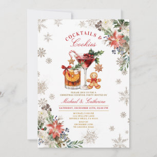 Invitación Galletas De Copos De Nieve & Cocteles Acogedor Rús