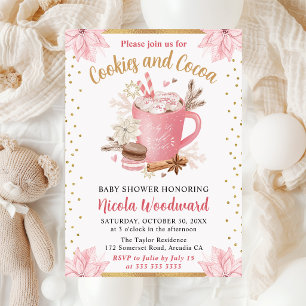 Invitación Galletas de invierno rosadas con acuarela y Aperit