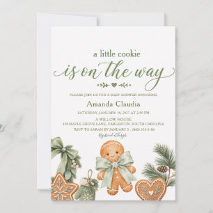 Invitación Galletas de jengibre Cumpleaños verde bebé\