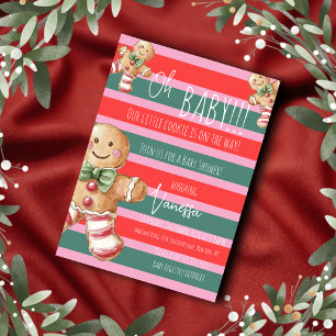 Invitación Galletas de jengibre de Navidad para baby shower a