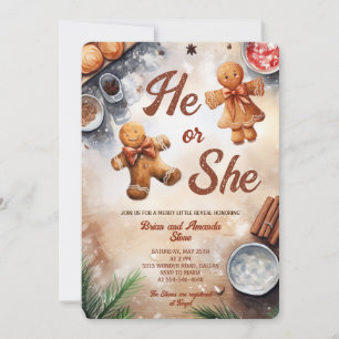 Invitación Galletas de jengibre Él o Ella Revelación de géner