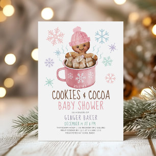 Invitación Galletas de jengibre y niña de cacao Baby Shower