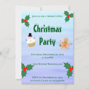 Invitación Galletas de Navidad Hombre de Jengibre Caña de Car