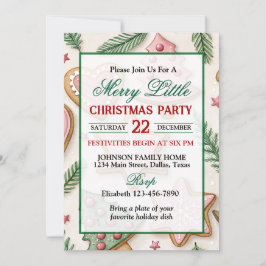 Invitación Galletas de Navidad Lindas Fiesta Navideña