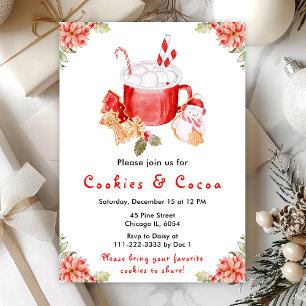 Invitación Galletas de Navidad y cacao rojo