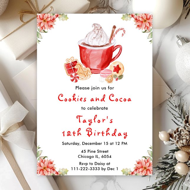 Invitación Galletas de Navidad y Cumpleaños de Cocoa Rojo (Subido por el creador)