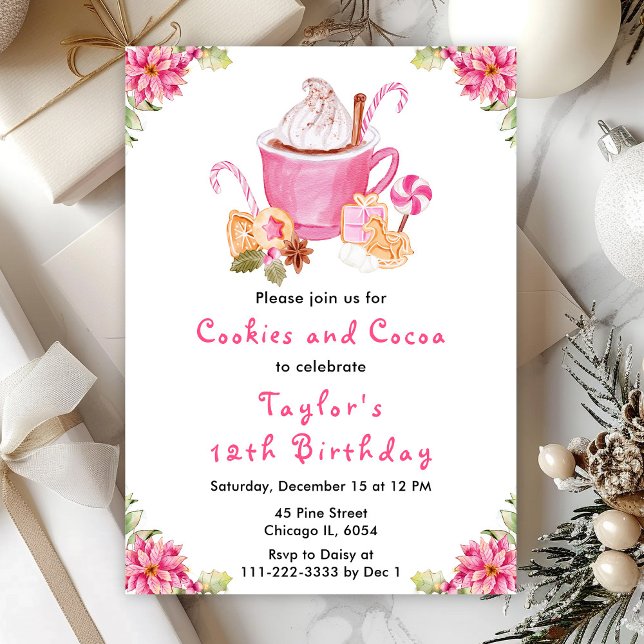 Invitación Galletas de Navidad y Cumpleaños de Cocoa Rosa (Subido por el creador)