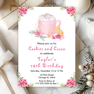 Invitación Galletas de Navidad y Cumpleaños de Cocoa Rosa