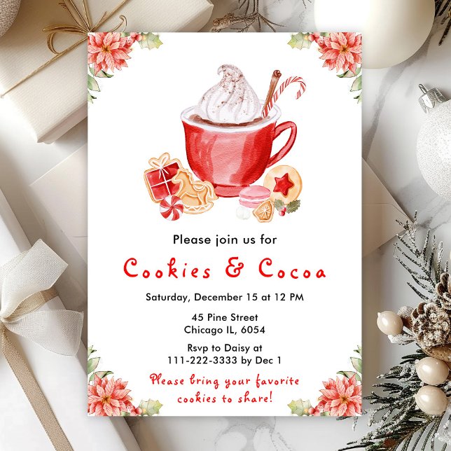 Invitación Galletas de Navidad y Rojo de Cacao (Subido por el creador)