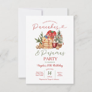 Invitación Galletas de Panqueques de Invierno y Pijamas de Je