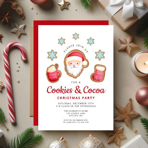 Invitación Galletas De Santa Lindas Y Cacao Fiesta De Navidad