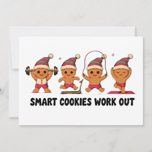 Invitación Galletas Inteligentes Trabajan Fuera Navidad Pan d