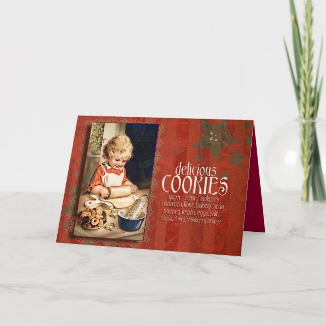 Invitación galletas, invitación, vintage (Anverso)