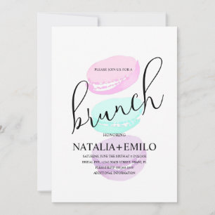 Invitación Galletas Macaroon Ramo Pastel Desayuno Bridal Show
