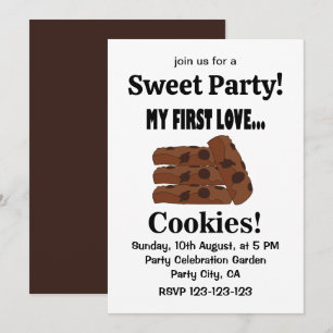 Invitación Galletas Mi Primer Amor Galletas Fiesta Dulce