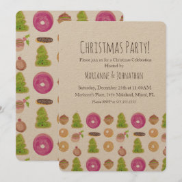 Invitación Galletas Navideñas de Fiesta Pintadas a Mano con A