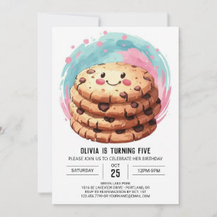 Invitación Galletas Online Chicas Chocolate Cumpleaños