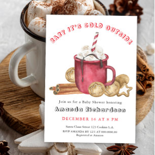 Invitación Galletas y cacao bebé ESTÁ FRIO AFUERA