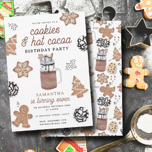 Invitación Galletas y chocolate caliente para niños en cumple