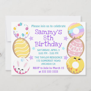 Invitación Galletas y pasteles de Pascua lindos Cumpleaños