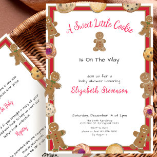 Invitación Galletita Pequeña de Doble Cara Baby Shower de Inv