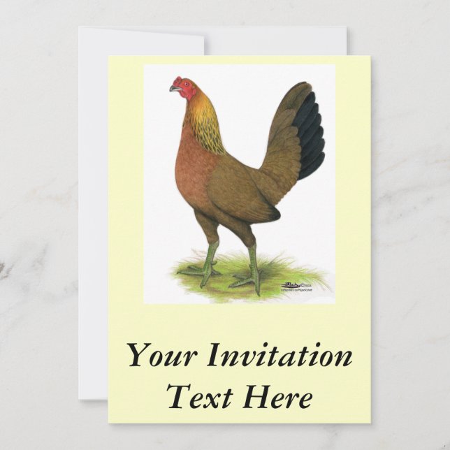 Invitación Gallina de combate: cresta de guisante (Anverso)