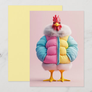 Invitación Gallo con estilo en chaqueta acolchada de invierno