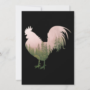 INVITACIÓN GALLO DE LA NATURALEZA POLLO ESTILO BOSQUE