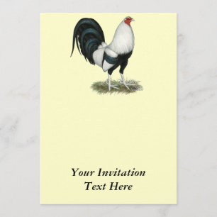 Invitación Gallo de pelea de plata de Duckwing