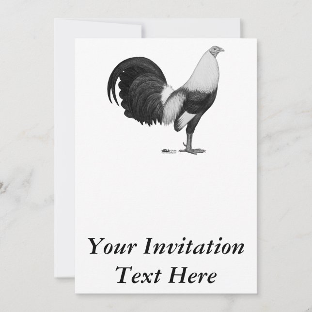 Invitación Gallo Gris Duckwing (Anverso)