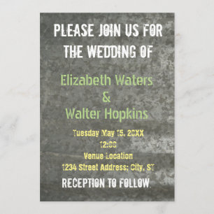 Invitación galvanizada de la boda de la chapa