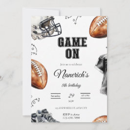 Invitación Game On Football Birthday Party Invitation