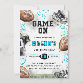 Invitación Game On Football Birthday Party Invitation