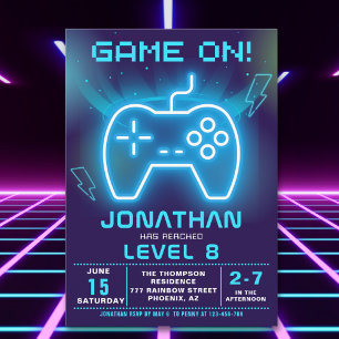 Invitación Game on Fun Birthday Boy