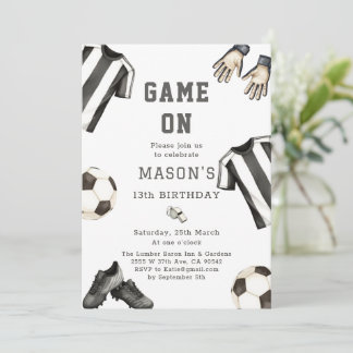 Invitación Game One football Sports Theme Soccer Birthday