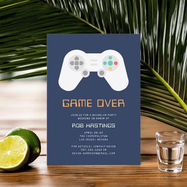 Invitación Game Over | Tema de Juegos para Fiesta de Soltero (Subido por el creador)