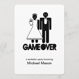 Invitación Game Over - Último día como hombre libre Despedida