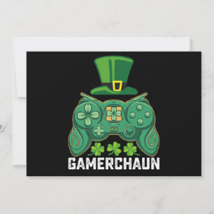 Invitación Gamerchaun Gamer Gaming Games St Patrick's Day